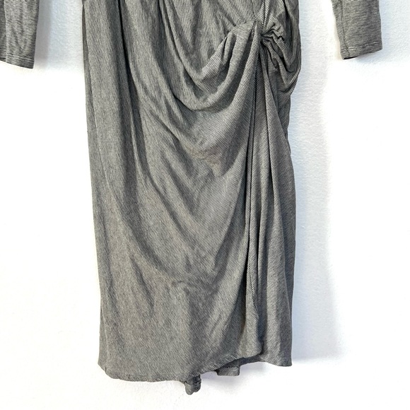 Anthropologie Amadi Soft Comfortable Rayon Jersey Knit Striped Dress Sz L - Picture 4 of 10